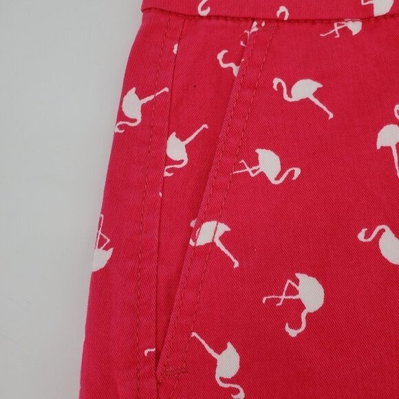 Elle Hot Pink Shorts with White Flamingo Print Size 4 - Picture 6 of 15
